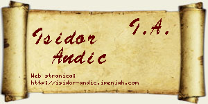 Isidor Andić vizit kartica